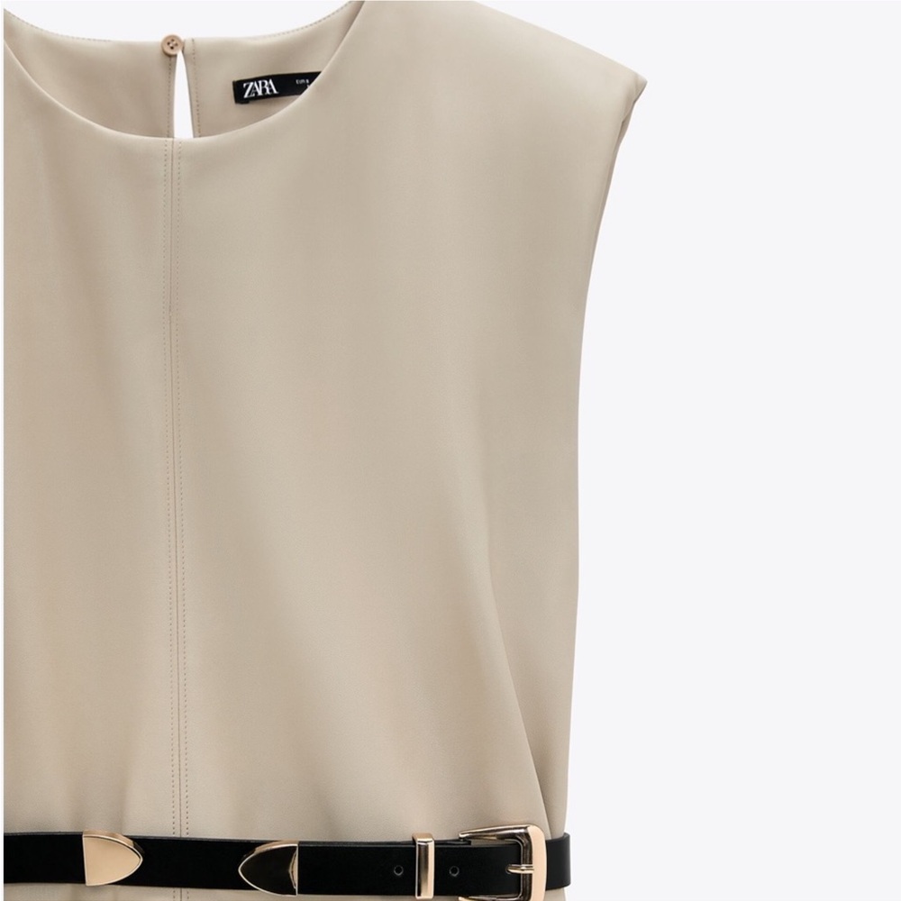 ZARA BLOGGERS FAV FAUX LEATHER DRES...SIZE L - Picture 4 of 4